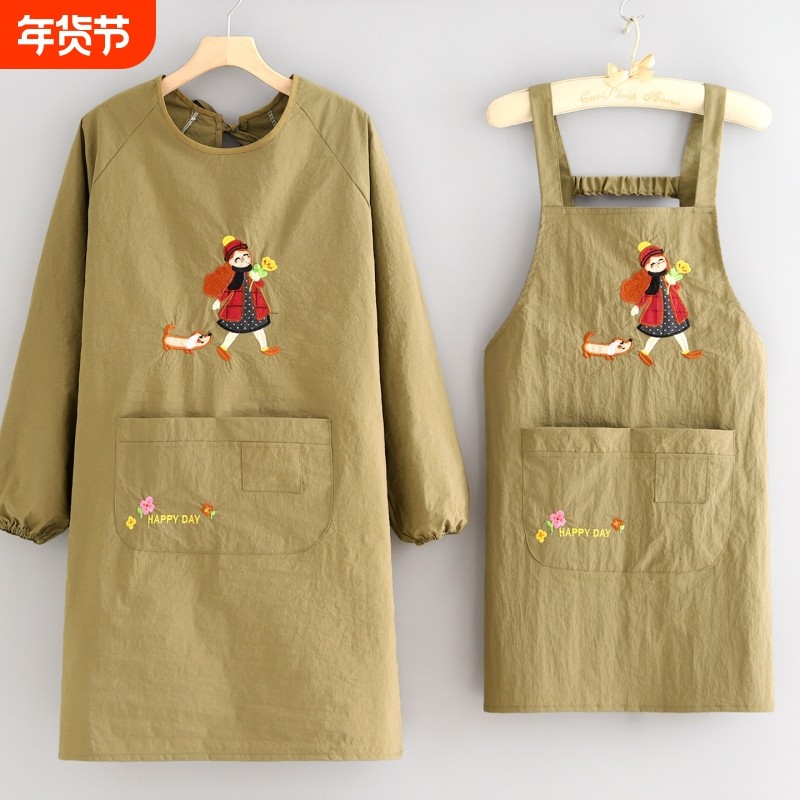家用厨房围裙长袖成人上班干活防泼水耐脏工作服透气罩衣反穿衣女,家庭/个人清洁工具,围裙,淘宝优惠券,粉丝福利购,淘宝优惠卷