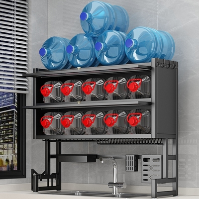 厨房多功能置物架水槽洗碗槽台面防尘碗柜收纳餐具储物沥水架碗碟