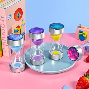 电镀星空沙漏计时器防摔少儿时间30分钟一小时流沙瓶桌面摆件