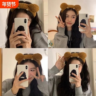 拍照超出片环球影城发箍头箍Tim小熊女迪士尼同款高颅顶拍照发卡