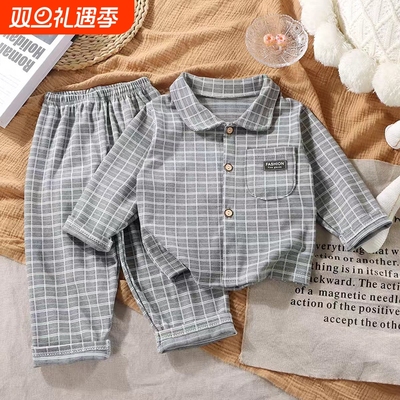 2025新款儿童睡衣男童秋冬季a类德绒套装女宝宝家居服居家粉色