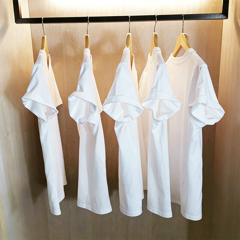 买一送一200g纯棉打底衫男士短袖t恤2026新款男女白色黑色纯