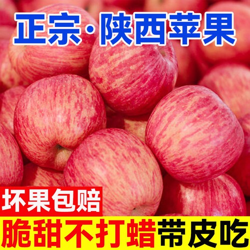 陕西红富士苹果水果新鲜当季丑苹果脆甜冰糖心无蜡一整箱10包邮斤