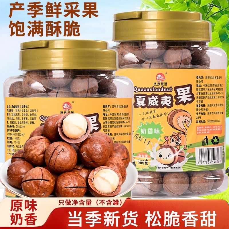 滇食云南罐装500g夏威夷果宿舍解馋休闲小吃年货节囤货新货原味