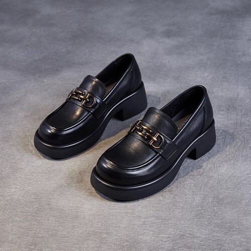 意尔康心选软底乐福鞋女2026秋季新款妈妈鞋厚底一脚蹬单鞋百搭英