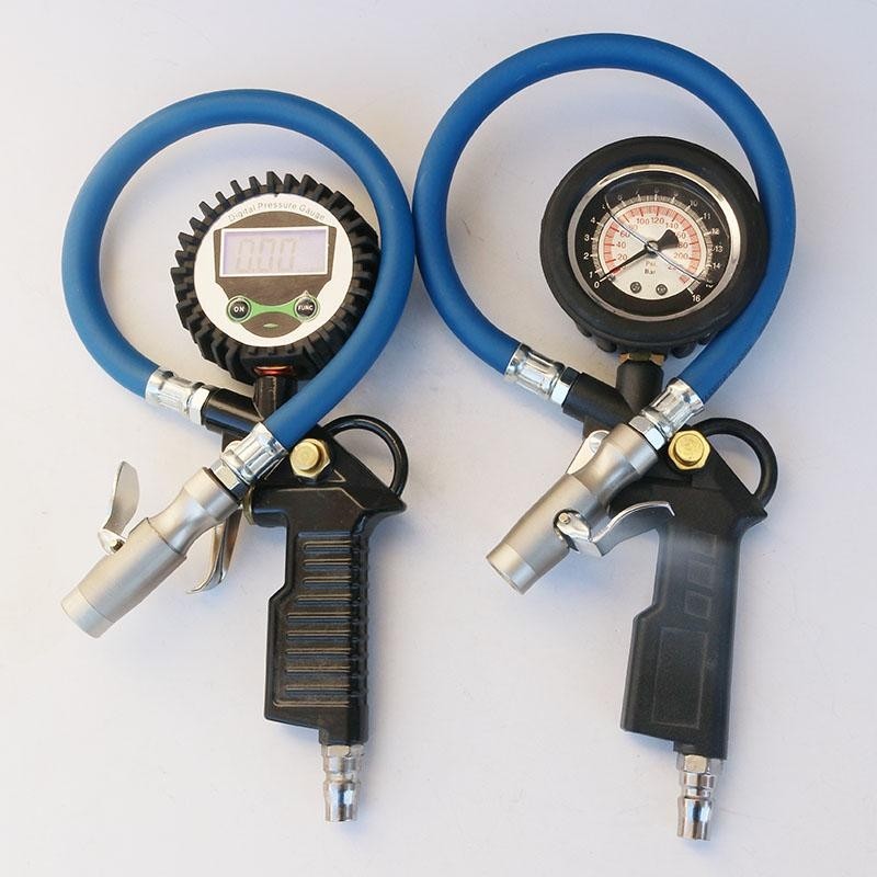 高精度胎压充气表自锁加气头打气胎压监测器数显胎压计加气打气枪