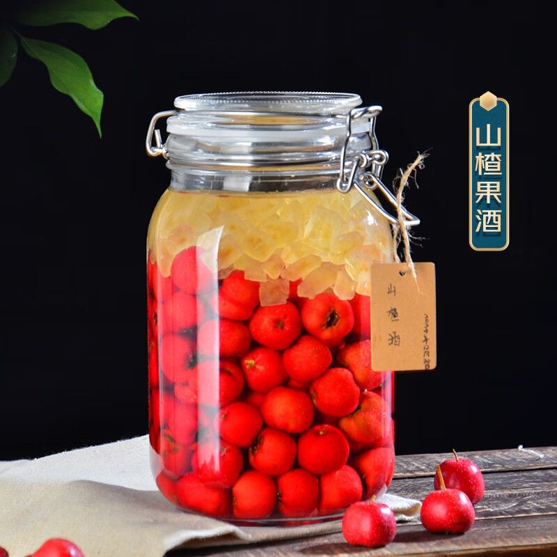 无铅炫彩玻璃密封罐酿梅子酒蜂蜜米酒辣椒酱家用保鲜玻璃罐