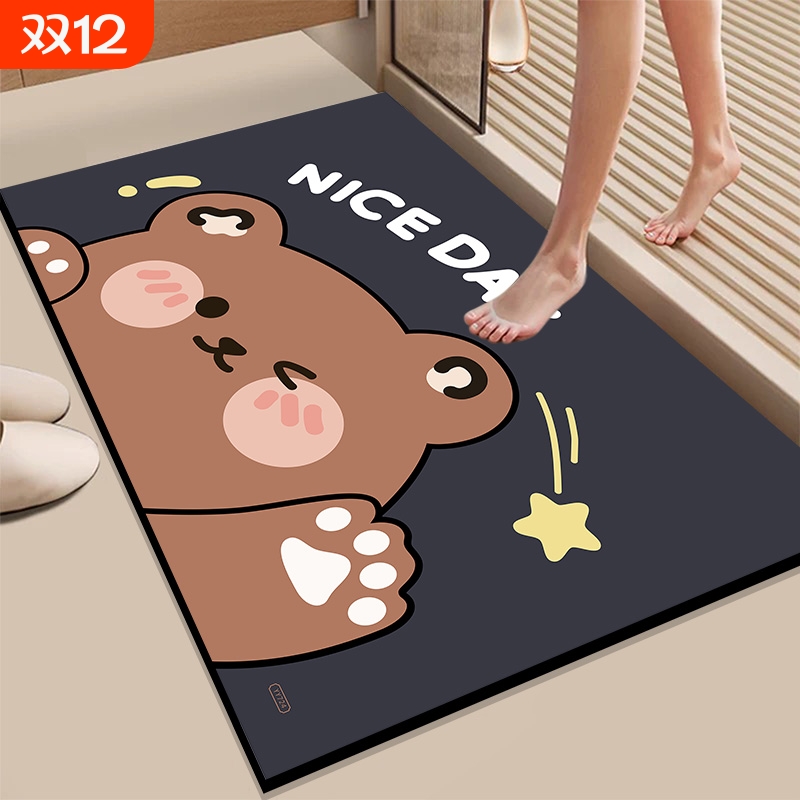 硅藻泥防滑吸水家用浴室地垫速干