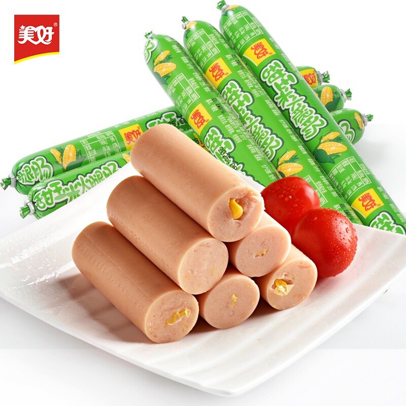 美好玉米肠火腿肠泡面伴侣甜玉米50g即食香肠泡面搭档火锅烧烤肠