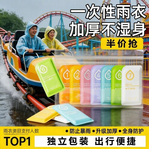 超10万人加购】一次性便携雨衣