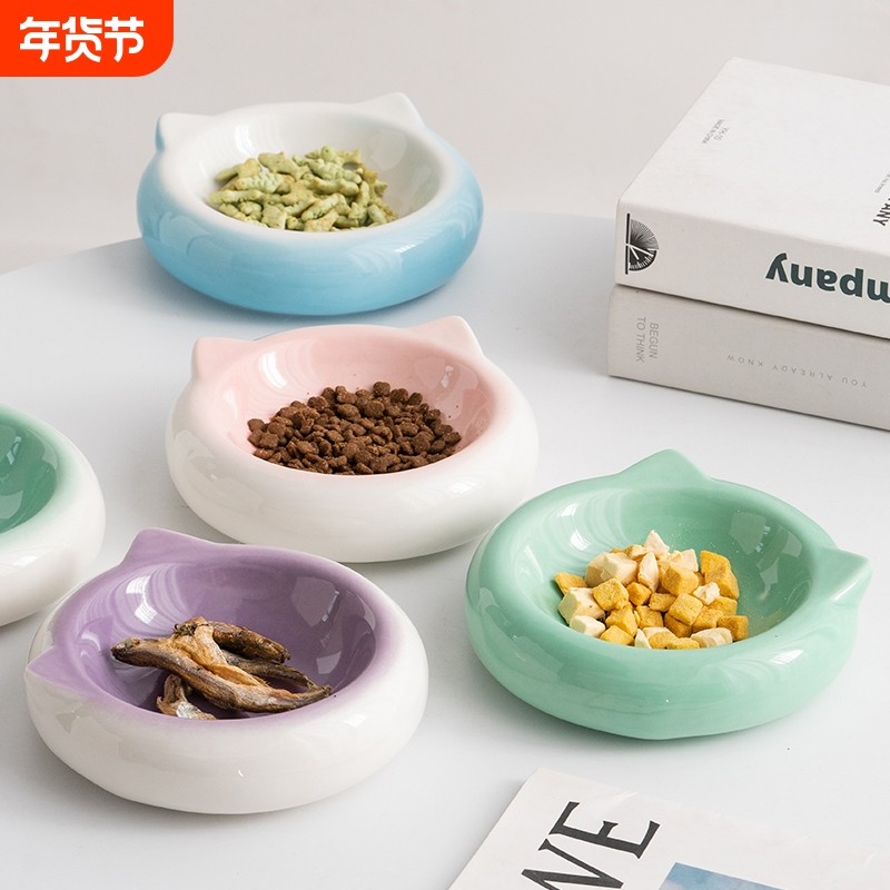 可爱陶瓷猫食碗餐盘狗狗食盆防打翻简约现代宠物碗小狗喝水碗猫盆,宠物/宠物食品及用品,猫狗碗/慢食碗,淘宝优惠券,粉丝福利购,淘宝优惠卷