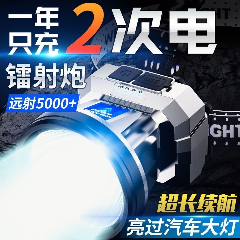 公牛适用头灯2025新款头戴式强光超亮充电户外登山感应灯钓鱼专用