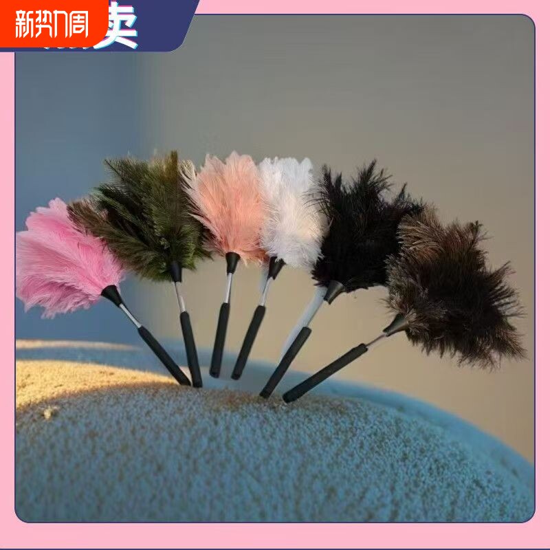 鸵鸟毛掸子家用桌面装饰室内打扫可水洗防静电除尘鸡毛可伸缩