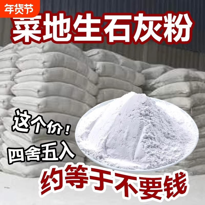 种菜生石灰粉杀菌消毒剂杀虫驱虫剂干燥剂改善水质改良土壤树木白