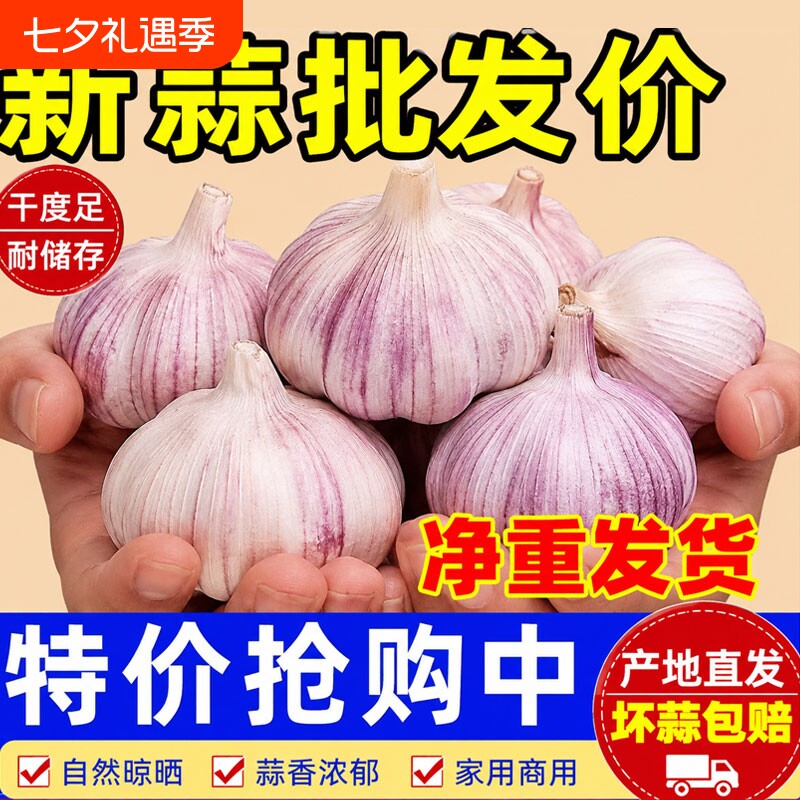 2026年新干蒜5斤大蒜头超大果干蒜大蒜头当季新鲜干蒜起包邮