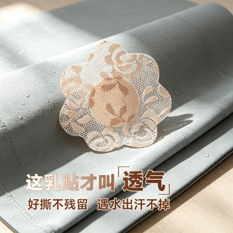 可重复使用超薄蕾丝乳贴胸贴非一次性吊带女用无纺布防凸点走光夏图片