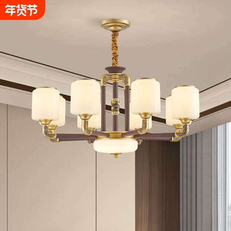 新中式吊灯铁艺别墅复式楼大厅灯中国风餐厅灯大气2025新款