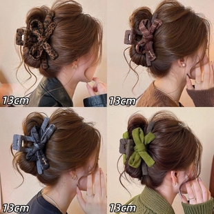 时尚蝴蝶结抓夹女高级感大号鲨鱼夹2026新款盘发夹后脑勺发夹头饰