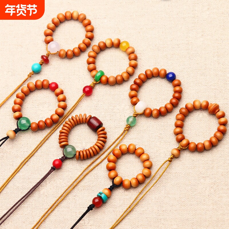 小手捻文玩珠串橄榄核跑环男女手链念珠盘玩手把件核雕葫芦财神