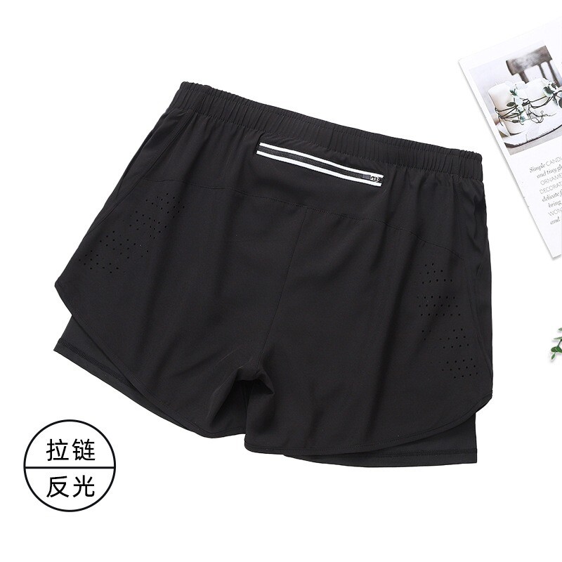运动跑步短裤男士大码防走光速干假两件体育健身内衬专业可放手机