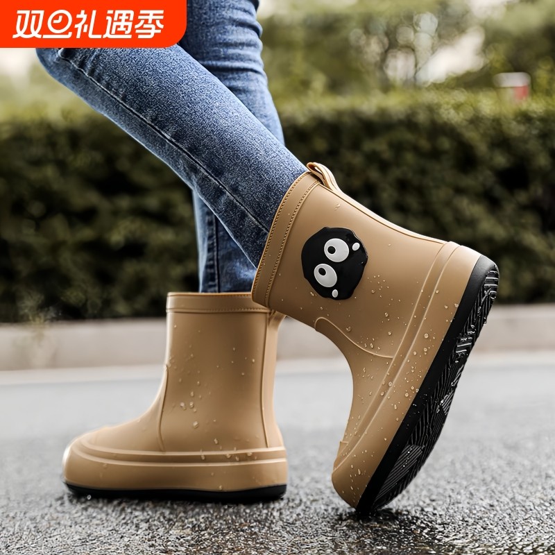 雨鞋女款2025新款成人水鞋防水防滑中筒雨靴外穿耐磨套脚亲子儿童