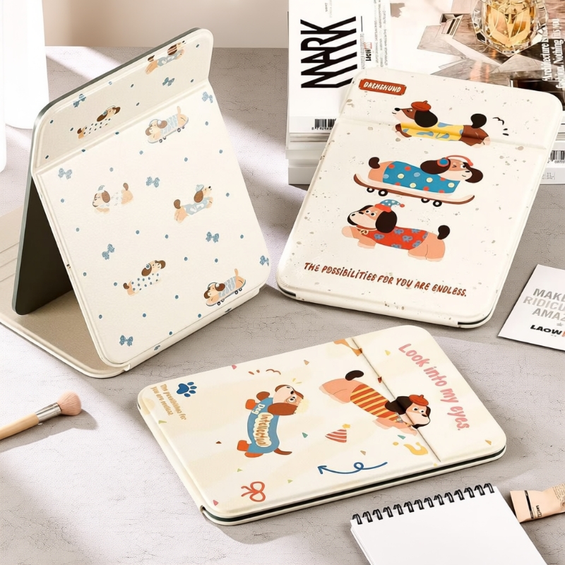 折叠镜镜子便携家用桌面化妆学生宿舍可爱猫咪花朵随身镜小巧台式