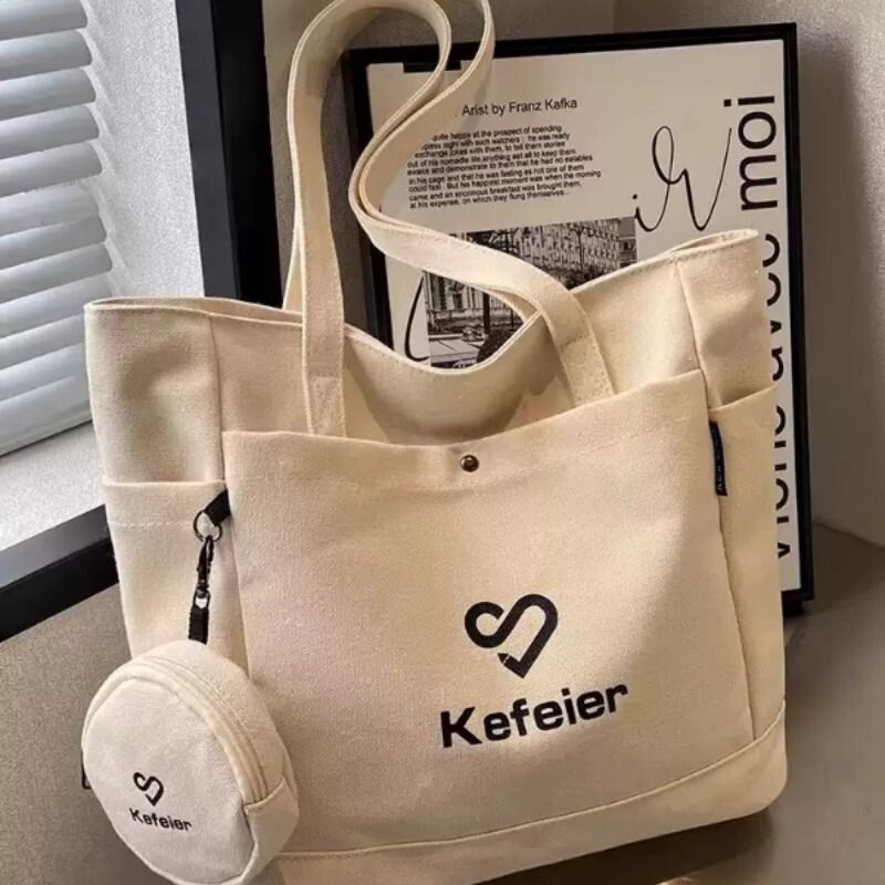 帆布包包女大容量2025上班手提单肩大学生布包通勤托特包时尚休闲