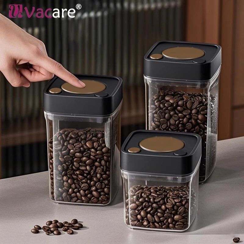 真空储存罐咖啡豆粉密封罐茶叶罐子食品级保鲜罐收纳盒方形食物