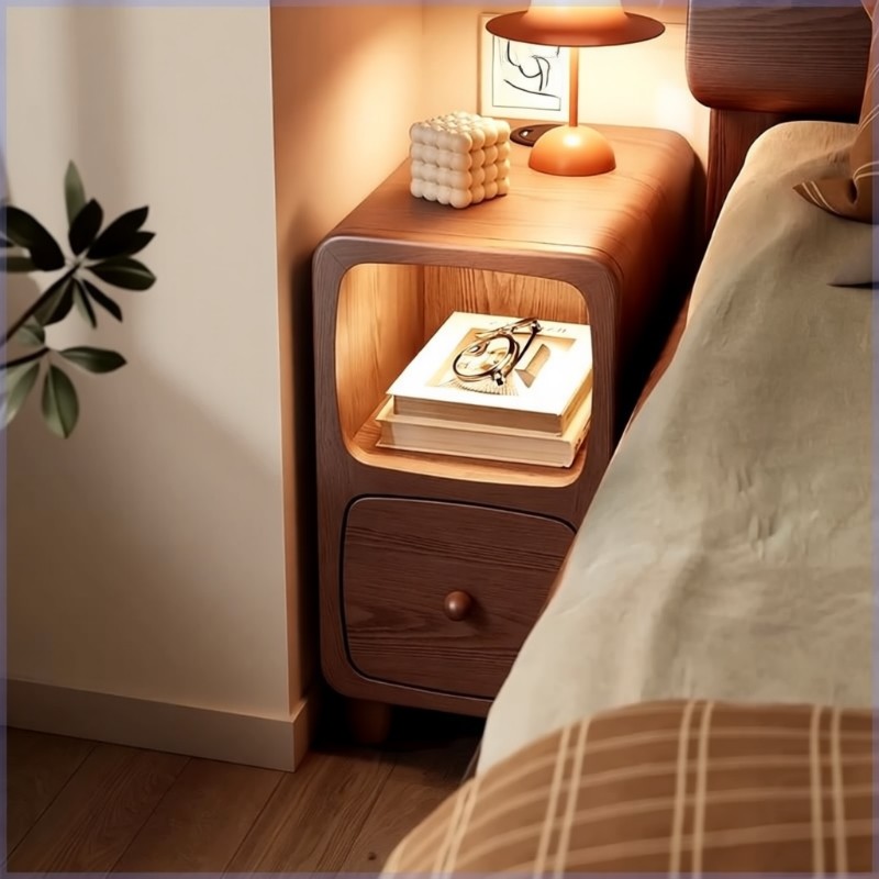 床头柜实木卧室边柜简约床边储物小柜子小型极窄收纳充电单层抽屉,住宅家具,床头柜,淘宝优惠券,粉丝福利购,淘宝优惠卷