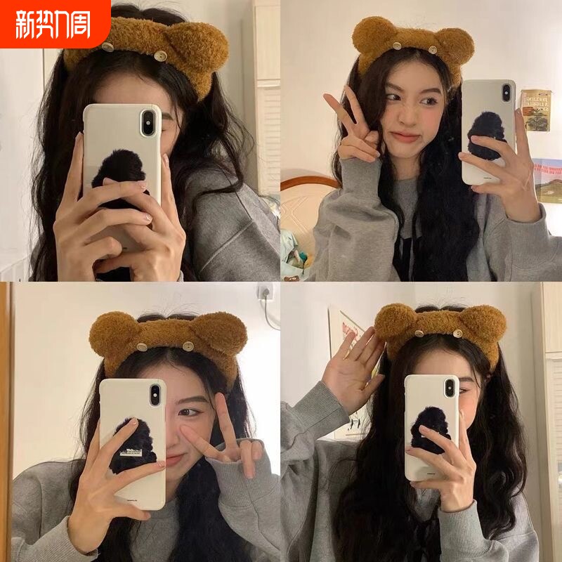 拍照片环球影城头箍发箍Tim小熊女迪士尼同款高颅顶发卡蝴蝶结