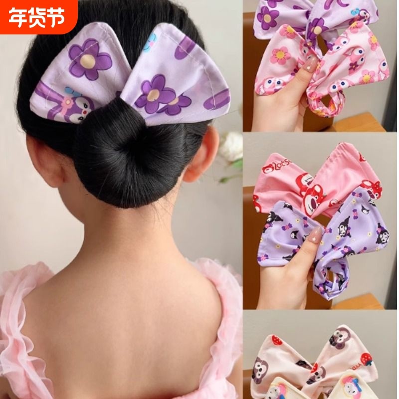 库洛米魔术扭扭夹懒人女童盘发器发夹小公主蝴蝶结丸子头发箍发带