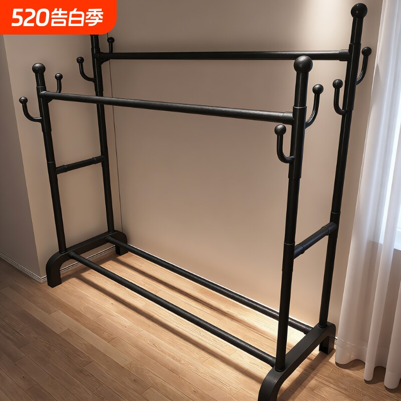 简易晾衣架落地衣帽架家用阳台挂衣杆晒衣服架子收纳架卧室宿舍