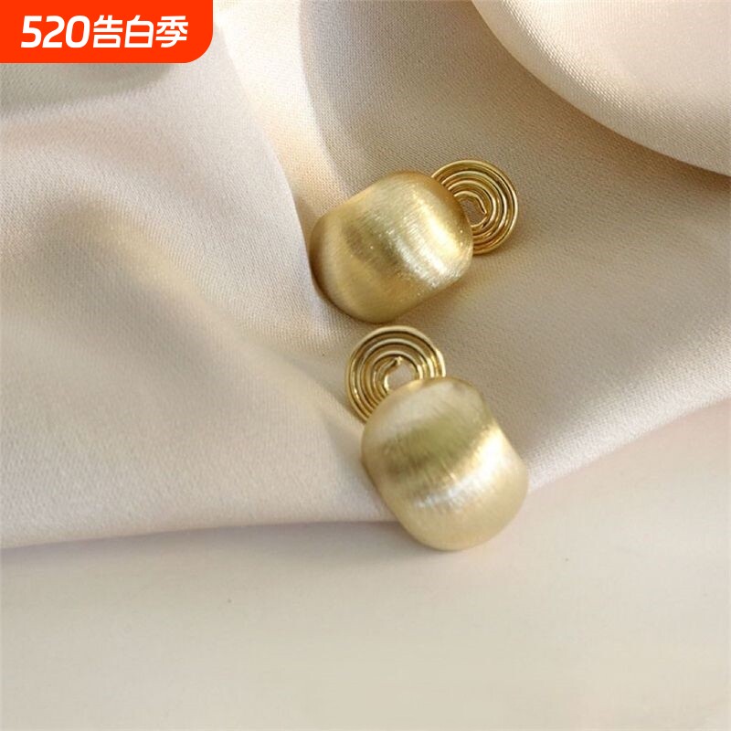 复古耳夹无耳洞耳饰女小众蚊香盘法式高级感无洞耳钉夹式耳环