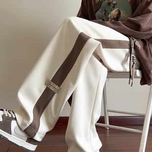 运动长裤 2025宽松休闲裤 学生阔腿裤 重磅直筒卫裤 男生 子男春秋美式