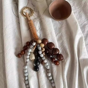 文淇同款满愿种子包包挂件串珠挂链复古挂饰女2025新款DLY饰品