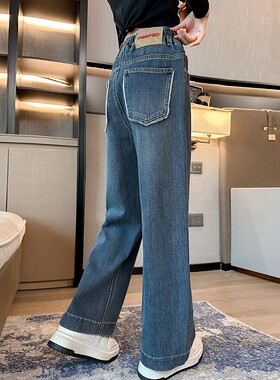 女童加厚牛仔裤长裤秋冬款