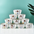 亲子碗家用一家四口家庭专人专用区分碗碟套装 陶瓷吃饭碗骨瓷奶奶