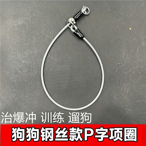 狗狗项圈脖子p绳小狗子p链可调节防咬大型犬小型犬钢丝遛狗卡扣