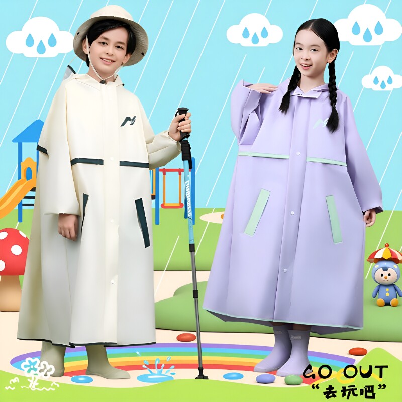 儿童雨衣男孩女童小学生上学雨带拉链书包位2026新款雨披初中防水