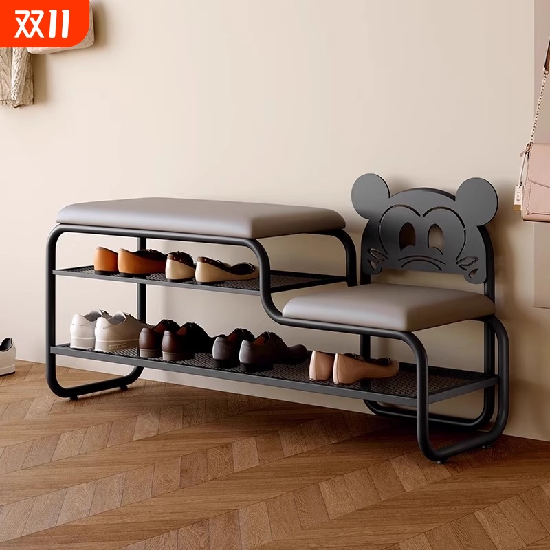 换鞋凳门口家用可坐式穿鞋凳进门凳入户鞋柜坐凳一体软包坐垫鞋架