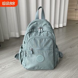 小号双肩包轻便双肩背包休闲百搭尼龙洗水布女红色防水粉色灰色