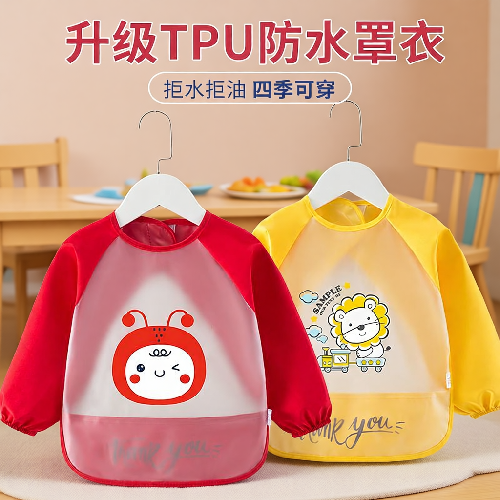 宝宝罩衣儿童吃饭围兜防水