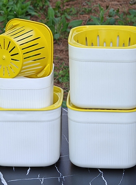 绿萝竖纹懒人水培花盆多肉方形双层套盆自吸北欧加厚盆栽桌面摆件