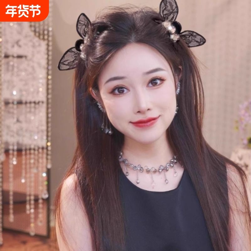 小号蝴蝶结抓夹女蕾丝公主头发夹兔耳朵前额刘海碎发夹侧边夹精致,饰品/流行首饰/时尚饰品新,发饰,淘宝优惠券,粉丝福利购,淘宝优惠卷