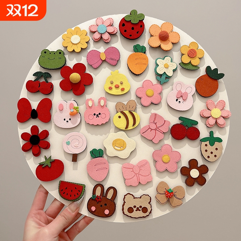 儿童可爱发夹婴儿不伤发胎毛夹女童宝宝魔术贴婴幼儿发贴夹子头饰