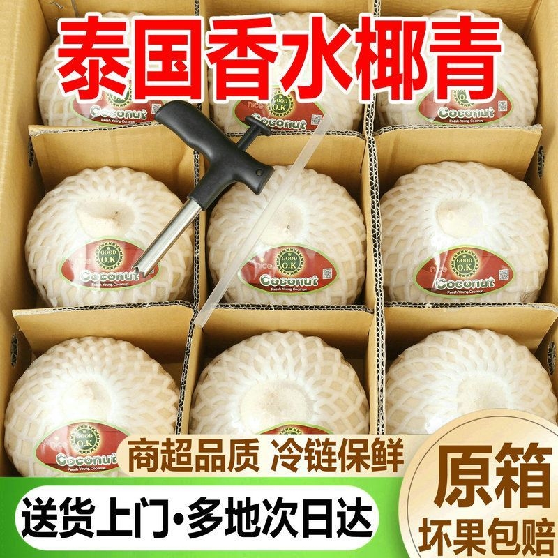 泰国椰青泰国椰子进口原装特大香水奶香椰青大果新鲜到货孕妇水果