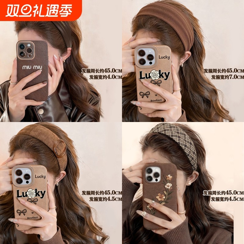 咖色系布艺高颅顶宽边发箍女2025新款高级感洋气时尚头箍发卡头饰