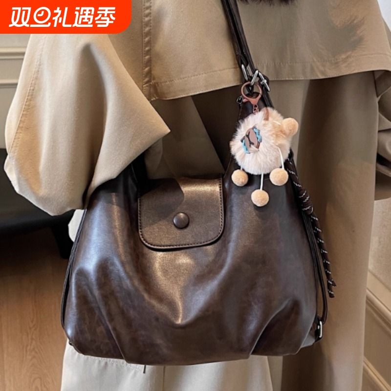 高级感复古大容量包包女2025新款春夏季通勤双肩后背包单肩托特包