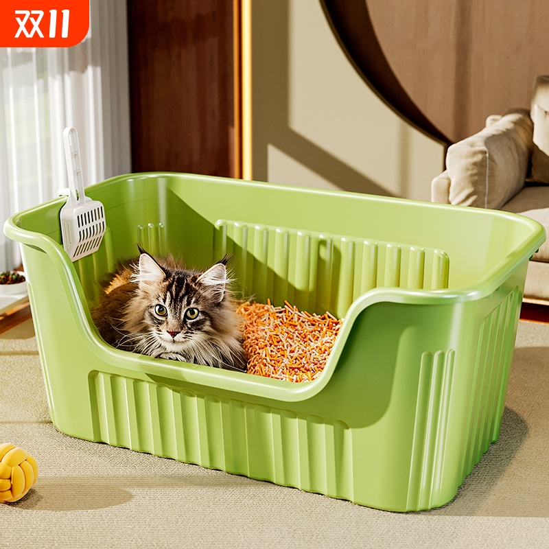 猫砂盆超大号防外溅猫厕所防臭猫沙盆子屎尿盆猫砂封闭特大号伴侣
