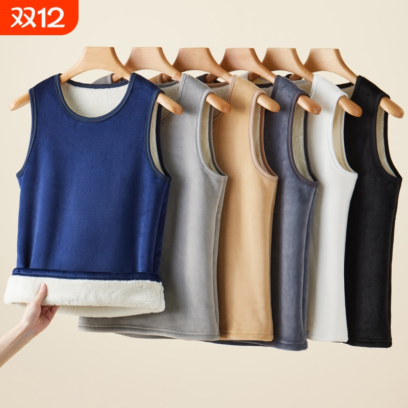 秋冬季套头特厚男士背心保暖